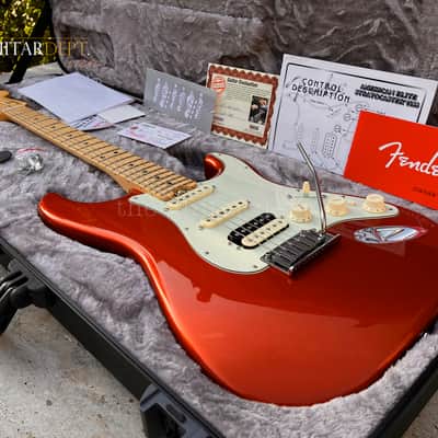 ♚SUPERB♚RARE♚2015 FENDER AMERICAN ELITE STRATOCASTER HSS* USA♚AUTUMN BLAZE♚Ultra image 1