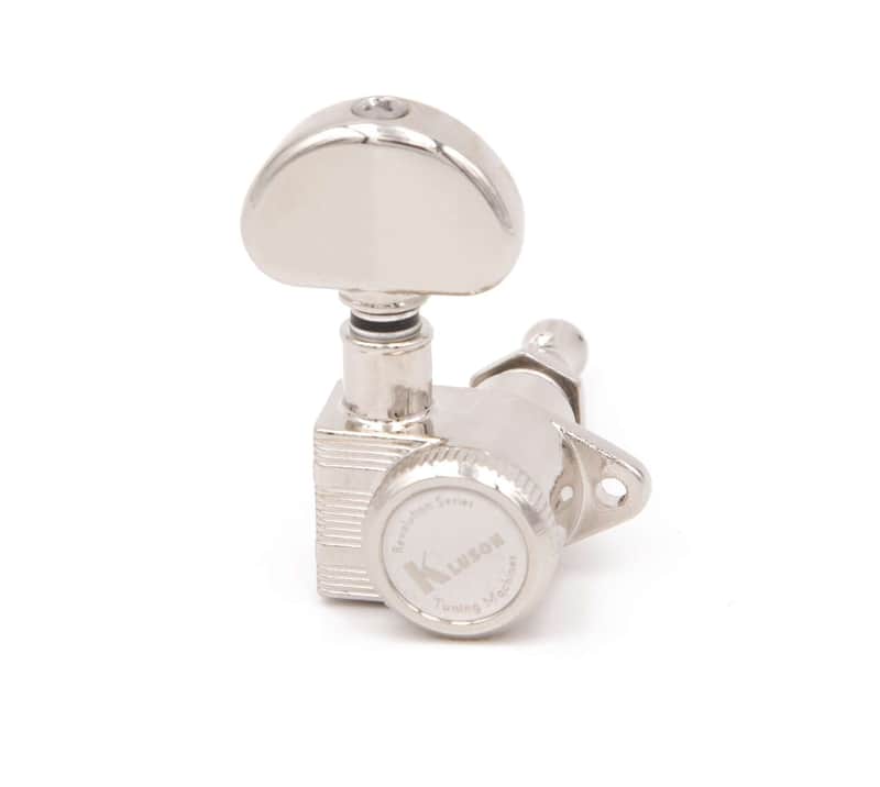 Kluson 3x3 Revolution E-Mount 90deg 20:1 ratio Locking Tuners, Nickel image 1