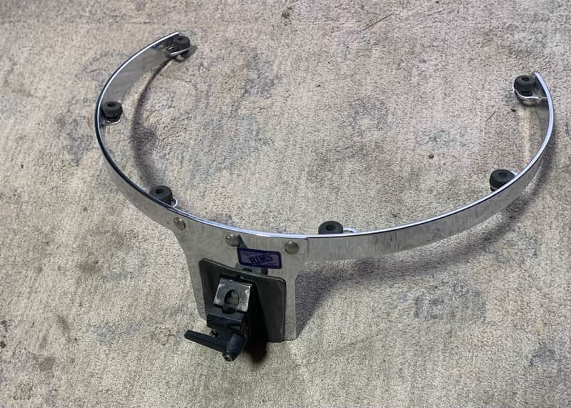 DW 16””Rims” Gauder Style lug nut Floor Tom Suspension Mount 1991 - Chrome image 1