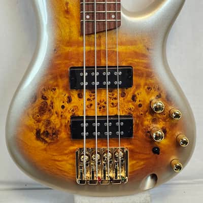 Ibanez SR400EPBDX SR Standard Bass, Poplar Burl Top, Mars Gold Metallic Burst image 4