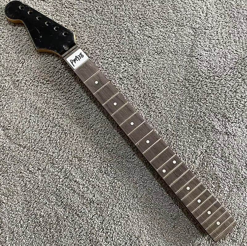 Black Left Handed Strat Style Guitar Neck, Rosewood 22 Frets Fingerboard image 1