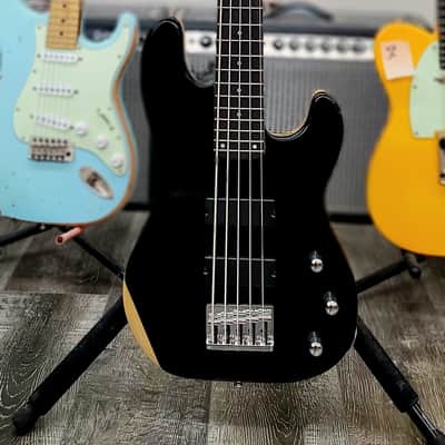 AIO Wolf JB5 5 String Jazz Bass - Ebony New Model w/ Humbucker PU GS-001 image 1