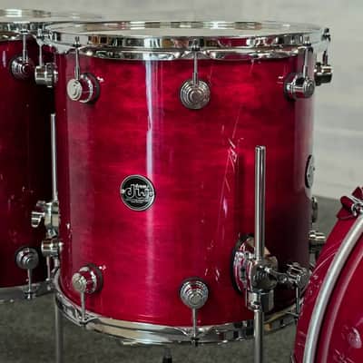 Used DW Performance 5pc Drum Set Cherry Stain - Very Good image 4
