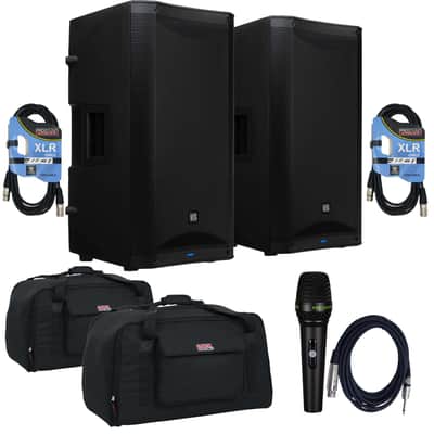 (2) PreSonus AIR XD 12 Powered Speaker - (2) Gator Tote12 - (2) XLR Cables - PSG AUDIO C350 Bundle image 1