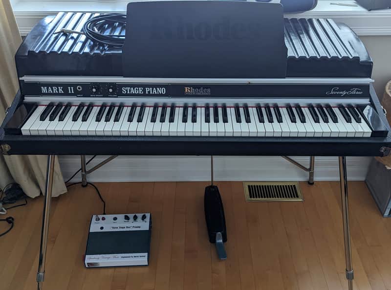 Rhodes Mark II Stage 73-Key Electric Piano 1979 - 1983 - Black Flat Top image 1