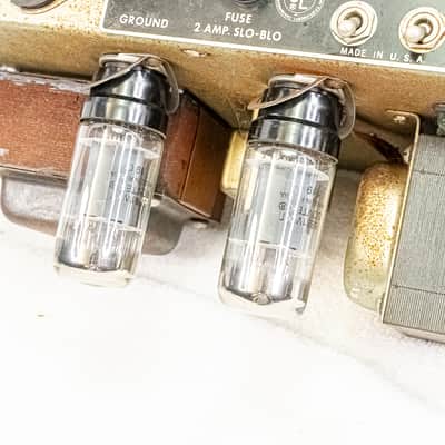 1966 Fender Bassman AA165 Blackface Tube Amp Head & Cabinet Jensen C12Q image 13