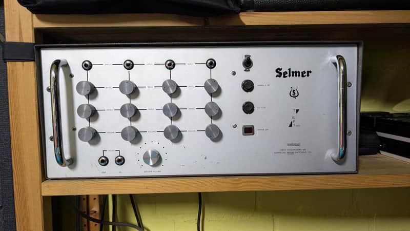 Selmer Selmer TV 100 PA MK II Amp/Bassamp Head, incl. 4x10" Selmer Cabinet 1967 - Silver image 1