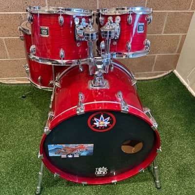 Yamaha Oak Custom Drumset - Transparent Red Lacquer image 2