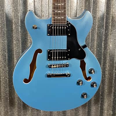 Westcreek Guitars 333 Semi Hollow Body Double Cutaway Blue #0018 Used image 1