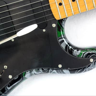 Custom Swirl Painted and Upgraded Arbor Strat Style Electric Guitar image 9