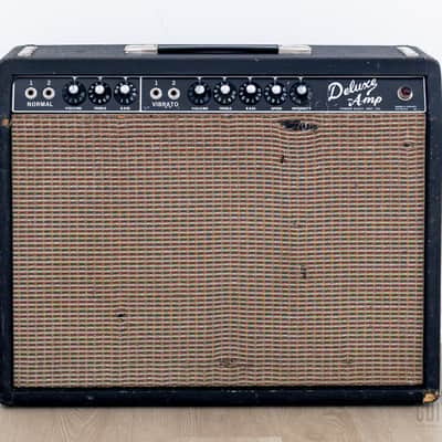 1963 Fender Deluxe Non-Reverb Black Panel Pre-CBS Tube Amp w/ Vintage Tube Set, Jensen C12Q image 2