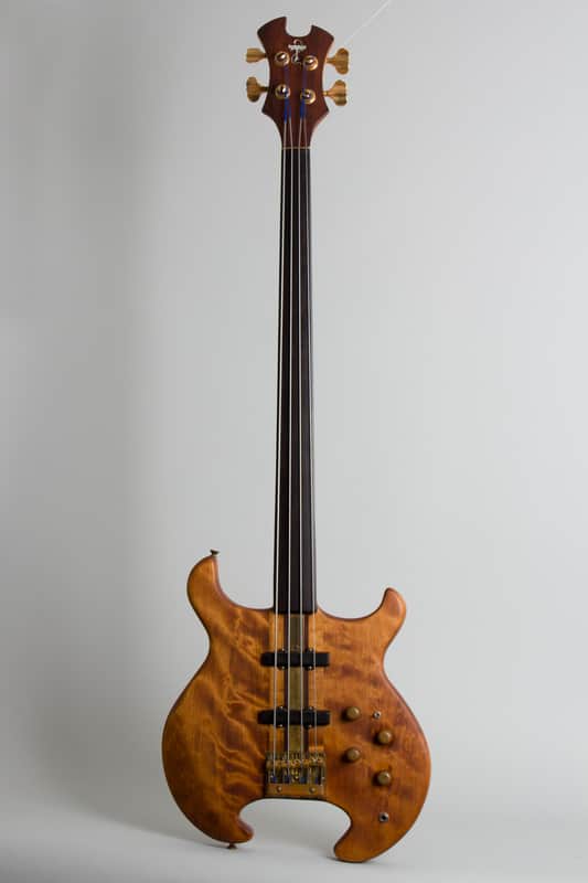 Tobias  Hand Made Prototype Solid Body Electric Bass Guitar (1977), black gig bag case. image 1