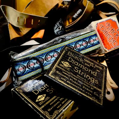 Rare Black Diamond Strap - NS-120 1971  - High-End Hootenanny Weave -Blue Mosaic - Original Packaging $169 (Bundle w/Strings $229) image 7