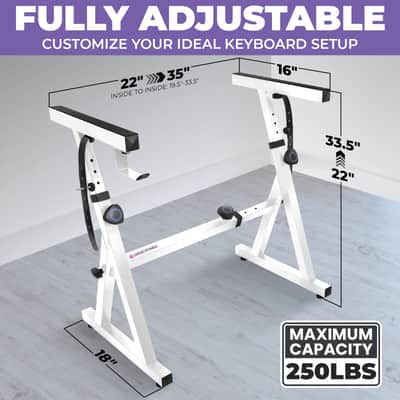 Liquid Stands Piano Keyboard Stand - Z Style Adjustable and Portable Heavy Duty Music Stand for Kids and Adults (White) image 2