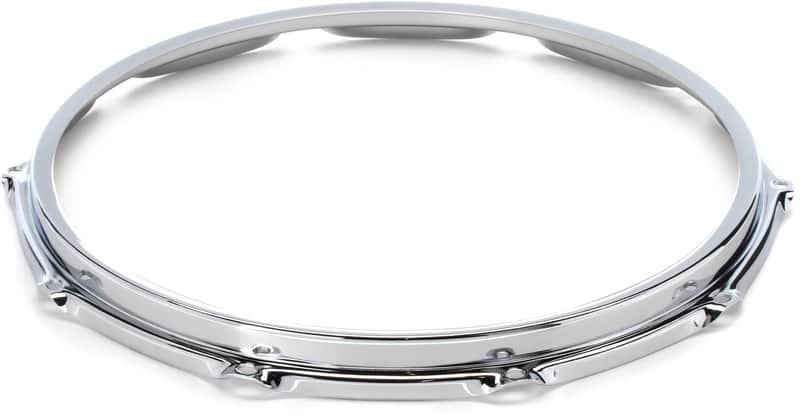 S Hoop 10-lug Snare Batter Drum Hoop - 14 inch Chrome Finish (5-pack) Bundle image 1