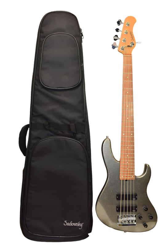 Sadowsky MetroExpress Modern 5-String Bass Guitar, Maple Fingerboard, Silver Metallic w/ Bag image 1