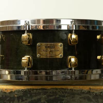 Yamaha 5.5x14 Maple Custom Ebony Lacquer Snare Drum image 1