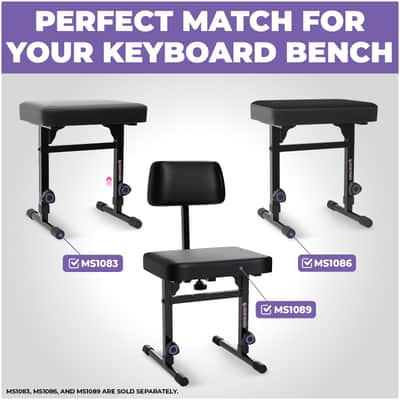 Liquid Stands Adjustable Backrest for Keyboard Bench - Compatible with MS1083 and MS1086 - Music Keyboard Bench Seat Accessory (Backrest Only) image 2