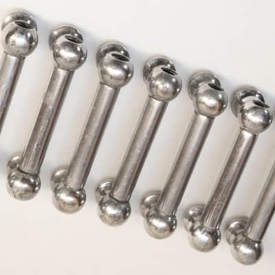 (7) Original Ludwig Nickel Plated Tube Lugs for Wood Shell Snare Drum, Set of Seven, 2  7/16" Length, Mounting Hardware / 1920s-30s image 2
