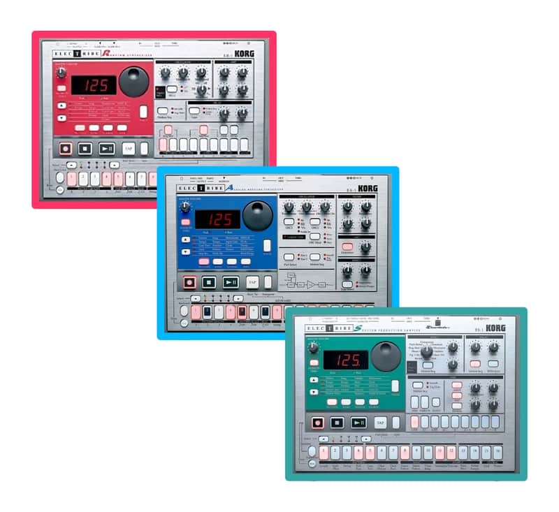 Korg Electribe EA1, ES1, ER1 collection  2000’s  Red, green, blue image 1