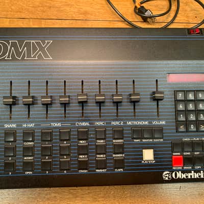 Oberheim DMX 8-Voice Drum Machine 1981 - Blue with Wood Sides