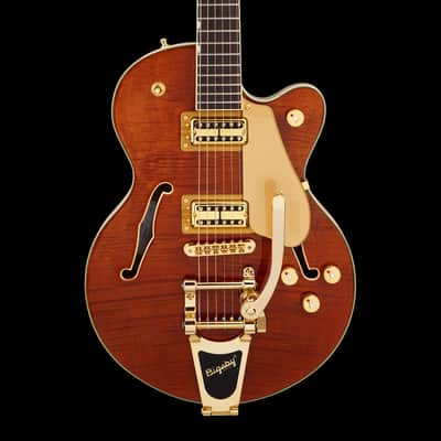 Gretsch Limited Edition Electromatic Flame Okoume Broadkaster Jr. Roundup Orange image 1