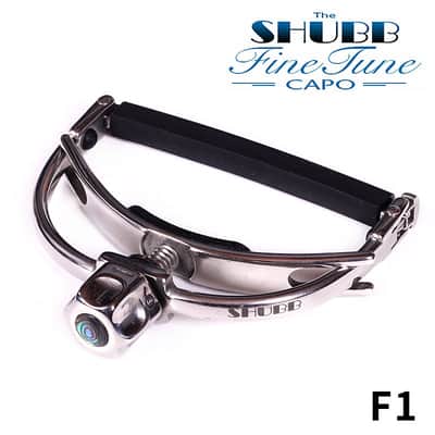 Shubb FineTune Capo F1 – Polished Stainless Steel Capo for Acoustic or Electric Guitar