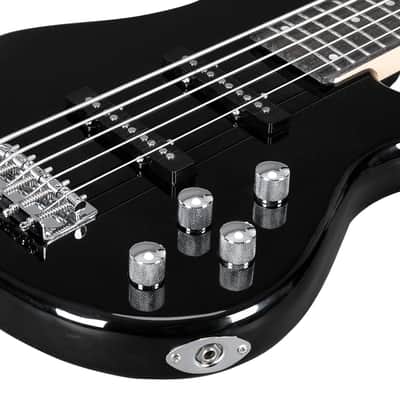 Glarry GIB Electric 5 String Bass Guitar Full Size Bag Strap Pick Connector Wrench Tool 2020s - Black image 11