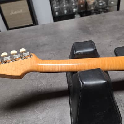 1962 Fender Musicmaster Sunburst FLAME Neck PRE-CBS Brazilian Rosewood slab board Maroon Burst American Vintage 60s 1960's USA baby stratocaster 3/4 short scale figured Music Master guitar image 5