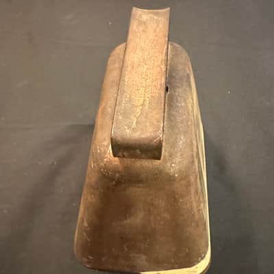 VINTAGE 5" Copper Cowbell, 1970s, Square Handle, Metal Clapper, Patina-EXCELLENT image 6