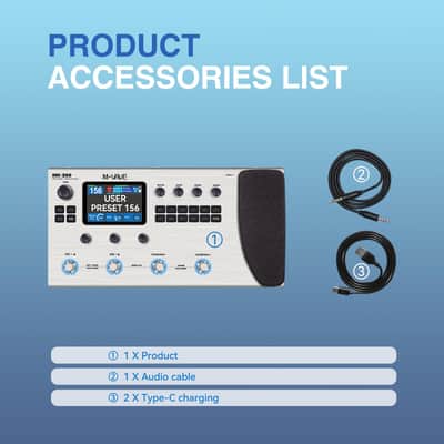 M-vave MK-300 Multi-Effects Guitar Bass Pedal with 360+ Effects IRS Delay, Reverb, Modulation, Preamp, AMP Model, 160 Preset Storage, Built-in 300' LOOPER 128 Drum Machine (Price includes the import duty for US buyer) image 2