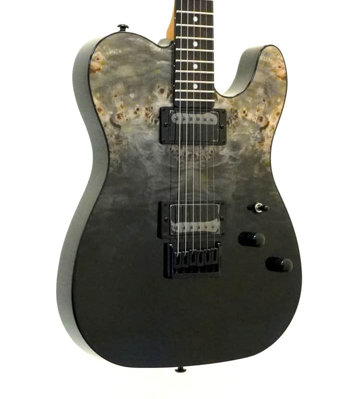 Schecter PT Standard Electric Guitar Black Fade Burst Burl image 1