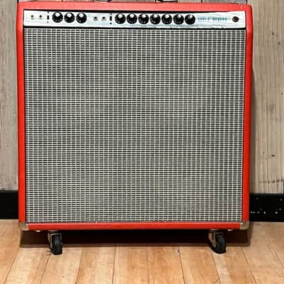 Rare 1974 Fender Super Reverb 2-Channel 40-Watt 4x10" Guitar Combo  Silverface, Red Tolex , Very Cool ! image 12