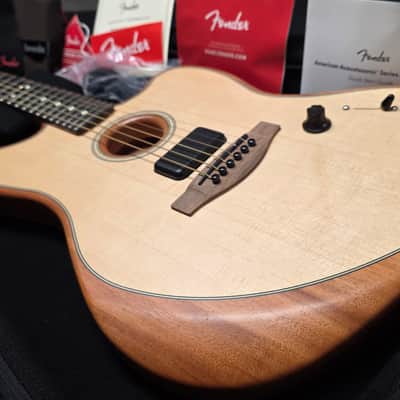 Fender American Acoustasonic Jazzmaster BRAND NEW Natural Mahogany Sitka Spruce Top Semi-Hollow Body USA Fishman Piezo Tim Shaw Shawbucker Humbucker Pickup Acoustic-Electric Guitar image 1