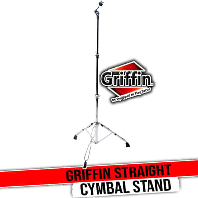 GRIFFIN Straight Cymbal Stand (Percussion TiltPro X Edition) – Drum Hardware Mount with Double Braced Legs, Slip-Proof Holder for Crash, Ride & Splash image 1
