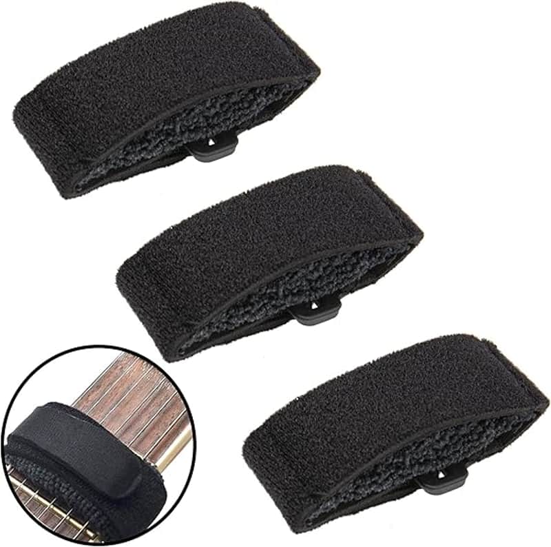 3Pcs Guitar String Mute Dampener Compatible with Electric Acoustic Guitar Bass Musical Instruments Accessory(Black) image 1
