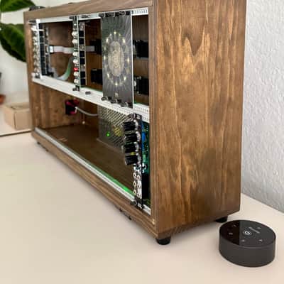 6Ux104HP Portable Eurorack Case Powered Dark Walnut Module and Cables image 2