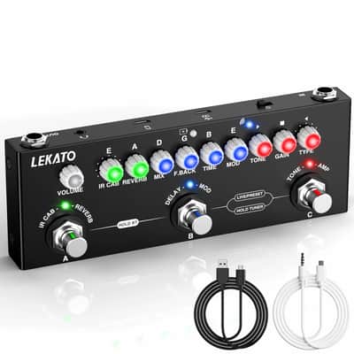 LEKATO Multi Effects Guitar Pedal with IR Loading 9 AMP Models Delay Reverb Distortion Overdrive Rechargable Electric Guitar Effects Multi Pedal Support Recording Bluetooth 5.0 image 8
