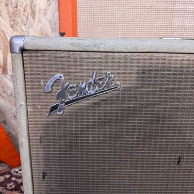 Vintage 1960s Fender USA Blonde 2x12 Guitar Amplifier Cabinet Celestion G12M-70 image 2