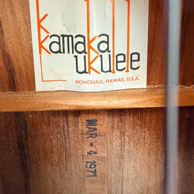 Kamaka HF-2 Concert Tiki Model Ukulele 1971 image 3