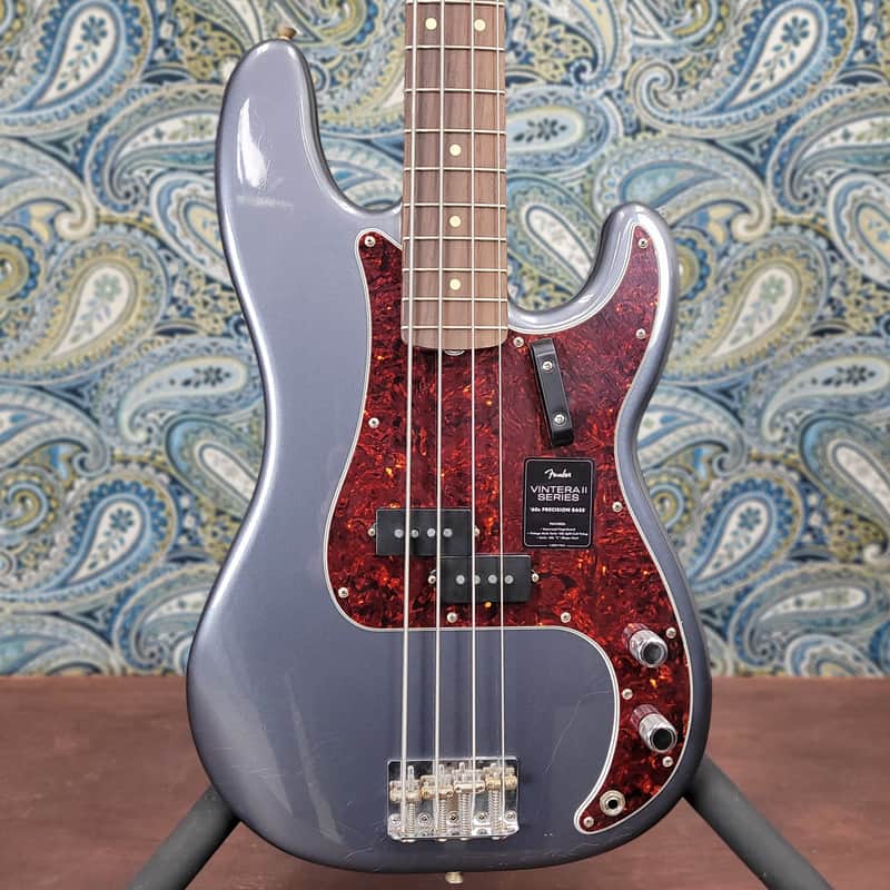 Fender Limited Edition Vintera II Road Worn 60s Precision Bass Charcoal Frost Metallic image 1