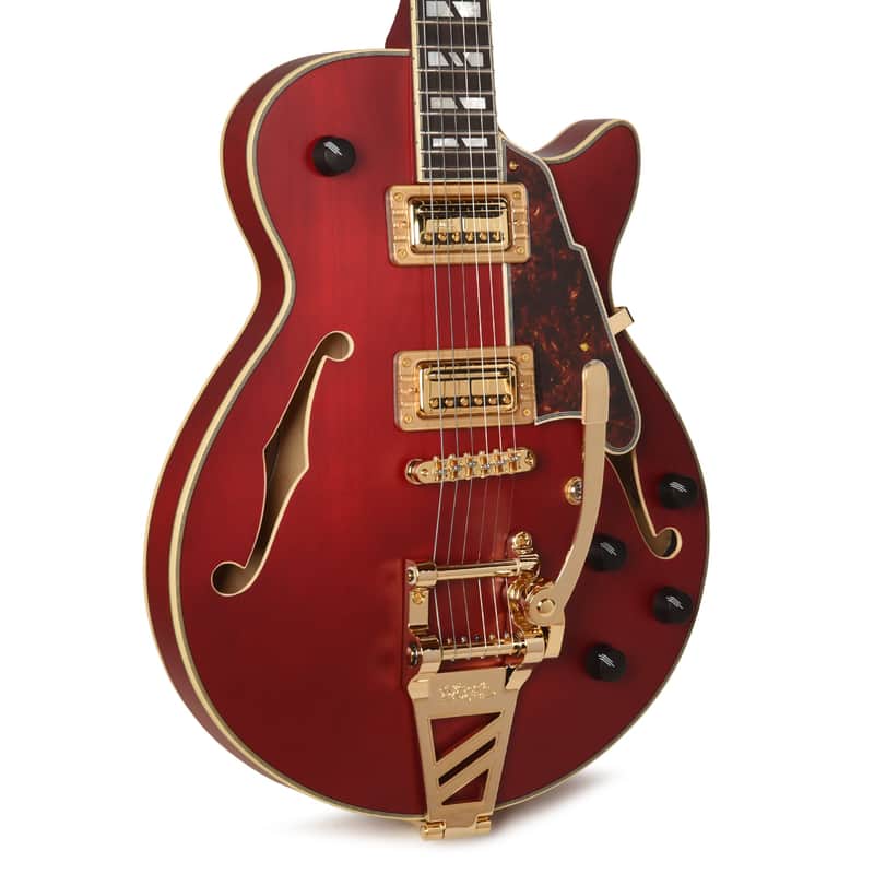 D'Angelico Deluxe Bobby Weir 3 Semi-Hollow Satin Trans Wine image 1