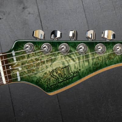 Suhr Modern Custom Shop Burl Maple HH FTGB - Faded Trans Green Burst image 8