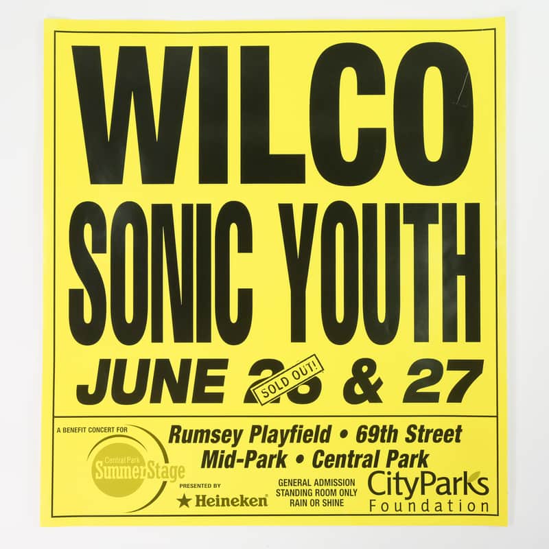 Wilco and Sonic Youth June 26-27 Poster - 22"x24" Owned by Sonic Youth image 1