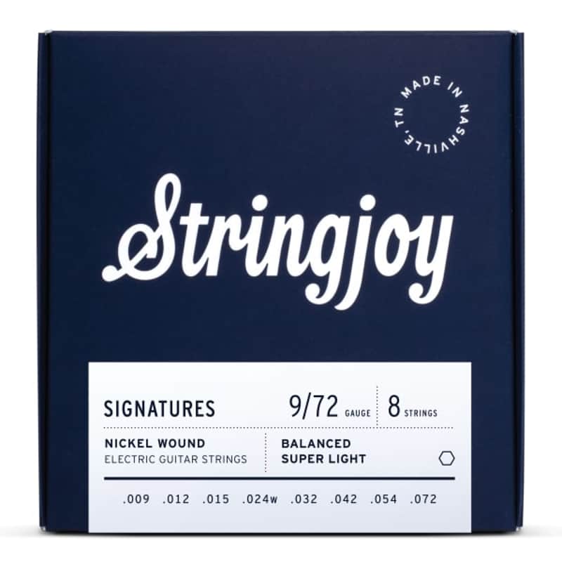 Stringjoy Signatures 8 String Balanced Super Light Gauge (9-72) Nickel Wound Electric Guitar Strings image 1
