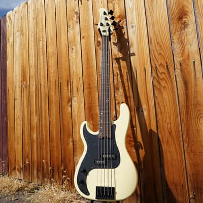 Schecter DIAMOND SERIES P-5 Ivory Left Handed 5-String Electric Bass Guitar image 3