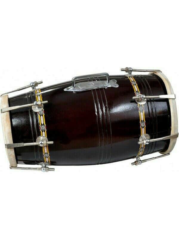 Handmade Rope Dholak Indian Traditional Musical Instrument Musical  Nut & Bolt With Cover Black image 1