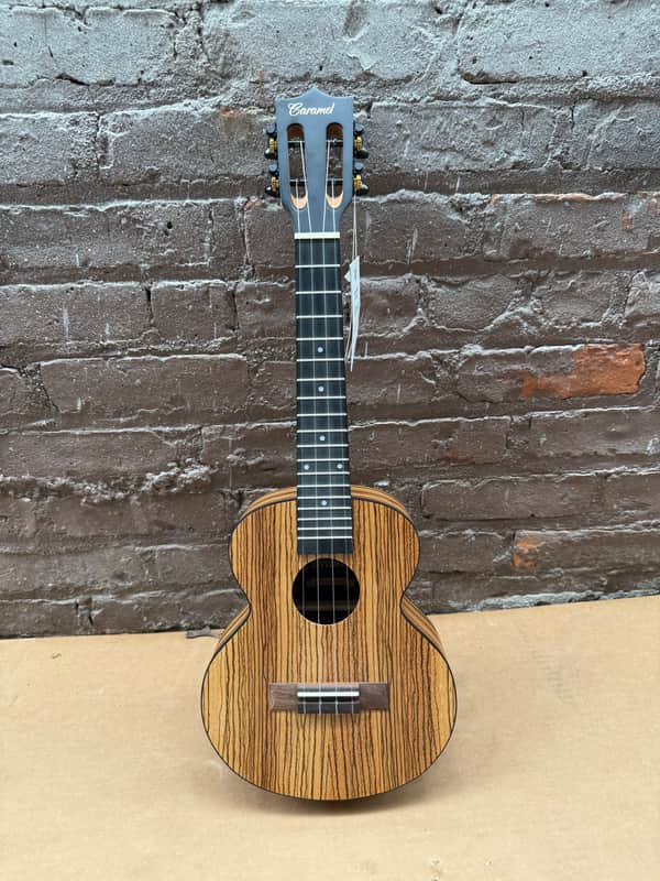 Caramel "Melts in my Heart" Acoustic-Electric Handcrafted Zebrawood Ukulele (Used - Good Condition) image 1