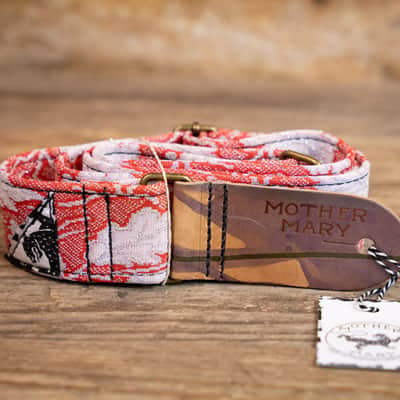 Mother Mary "The Red Leaf" Guitar Strap image 1