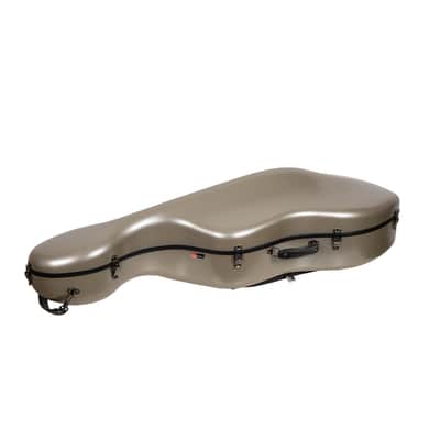 Crossrock Poly Carbon Case with Wheels fits 4/4 Full Size Cello, Includes Outside Music Pouch, 3 Handles, Detachable Straps-Champagne image 5